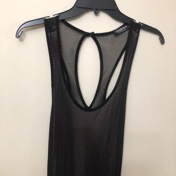 FASHIONNOVA BLACK FISHNET ROMPER - Picture 3 of 4